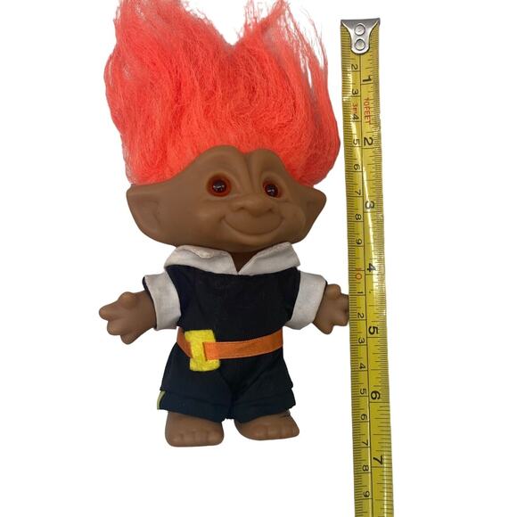 Vintage ACE Pilgrim Thanksgiving 5" Troll Doll With Outfit and Orange Hair Eyes - Picture 3 of 7